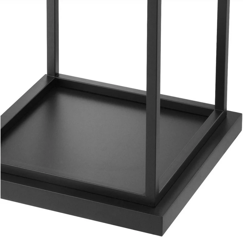 Casa Padrino Luxus Stehleuchte Schwarz / Alabasterfarben 45 x 45 x H. 114,5 cm - Moderne Wohnzimmer Lampe - Luxus Kollektion
