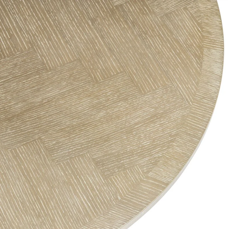 Casa Padrino Luxus Esstisch Naturfarben / Messing Ø 140 x H. 76 cm - Runder Küchentisch - Luxus Esszimmer Möbel