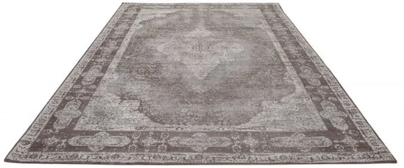 Casa Padrino Vintage Wohnzimmer Teppich Hellgrau 160 x 240 cm - Rechteckiger Baumwoll Teppich - Wohnzimmer Deko Accessoires