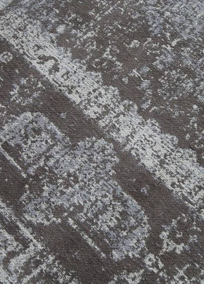 Casa Padrino Vintage Wohnzimmer Teppich Hellgrau 160 x 240 cm - Rechteckiger Baumwoll Teppich - Wohnzimmer Deko Accessoires