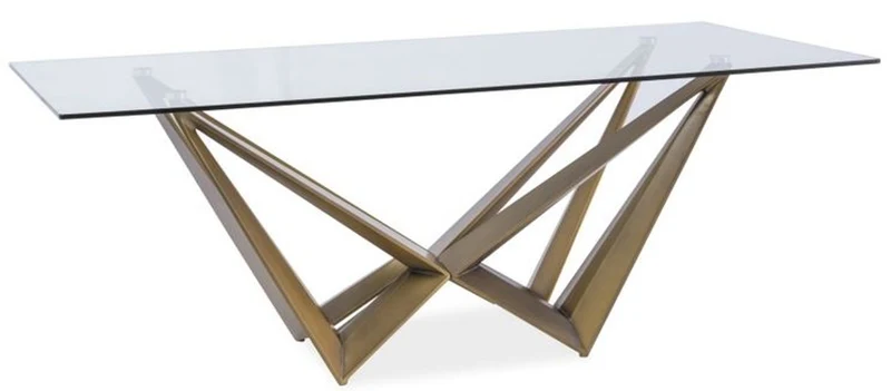 Casa Padrino Designer Esstisch mit Glasplatte Braun 200 x 100 x H. 76 cm - Luxus Esszimmer Möbel