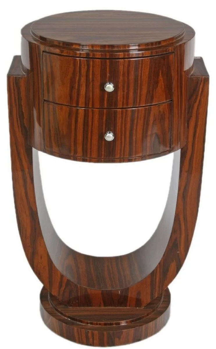 Casa Padrino Art Deco Beistelltisch Set Braun 45 x 40 x H. 75 cm - Mahagoni Beistelltische mit 2 Schubladen - Luxus Qualität