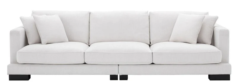 Casa Padrino Luxus Wohnzimmer Sofa mit Kissen Weiß / Schwarz 284 x 110 x H. 85 cm - Wohnzimmer Möbel - Luxus Kollektion
