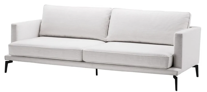 Casa Padrino Luxus Sofa Weiß / Schwarz 230 x 99 x H. 82 cm - Wohnzimmer Sofa - Luxus Wohnzimmer Möbel