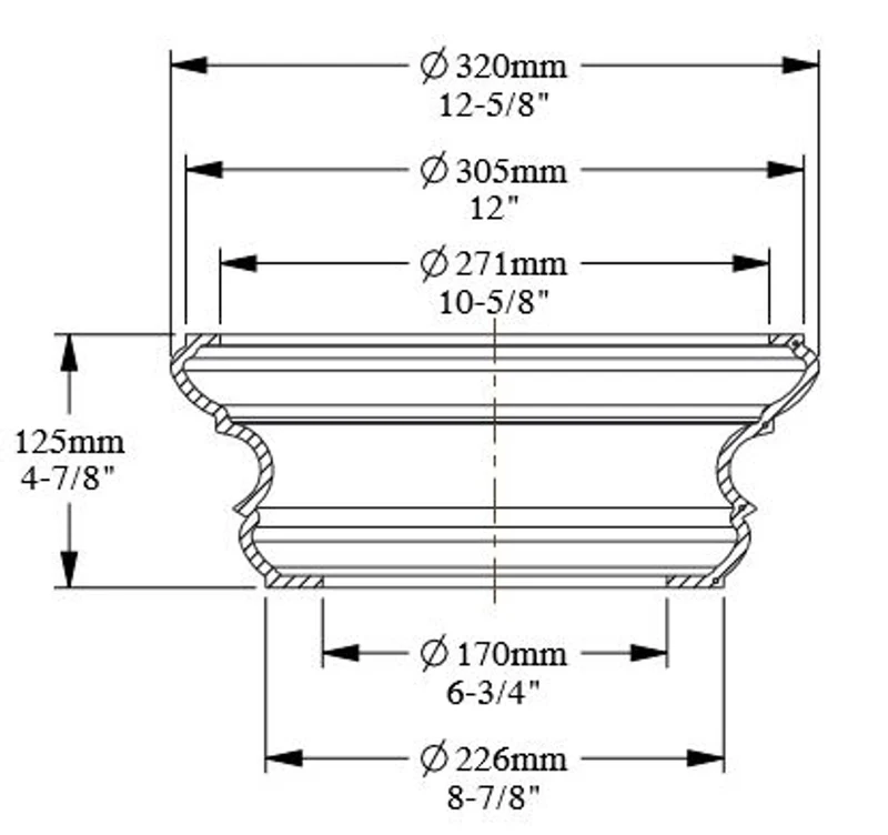 Casa Padrino Barock Zierelement Sockel Weiß Ø 32 x H. 12,5 cm - Runder Deko Säulenfuß im Barockstil