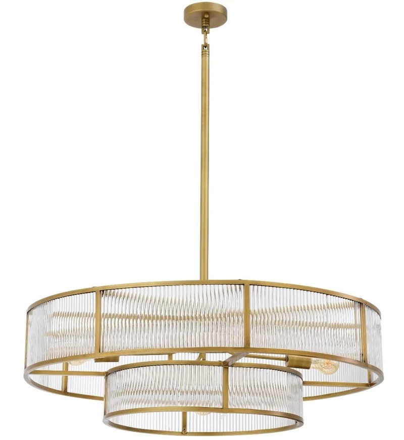 Casa Padrino Luxus Kronleuchter Antik Messingfarben Ø 90 x H. 27 cm - Runder Kronleuchter - Luxus Qualität