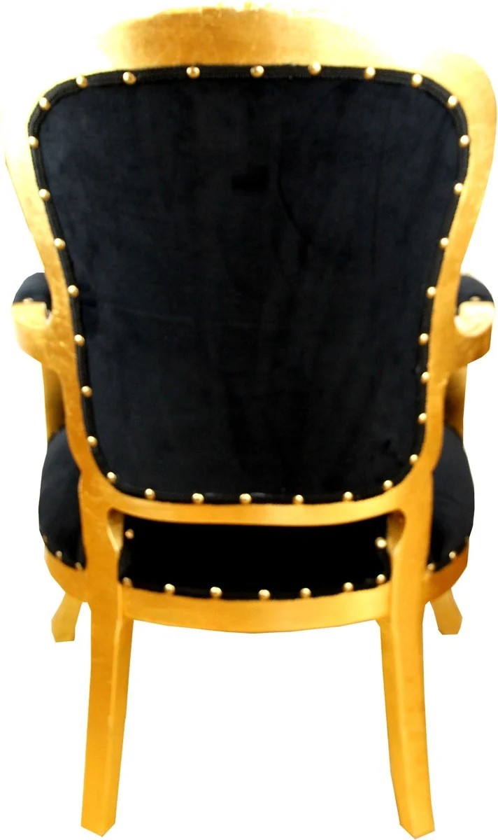 Casa Padrino Barock Luxus Barock Salon Stuhl Laurel & Hardy / Gold