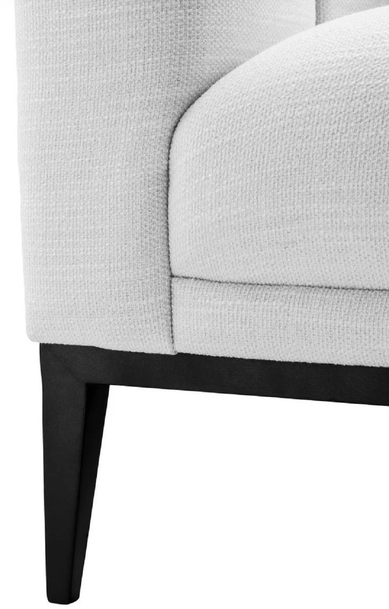 Casa Padrino Luxus Sessel Weiß / Schwarz 102 x 98 x H. 69 cm - Wohnzimmer Sessel mit 2 Kissen - Wohnzimmer Möbel - Luxus Möbel