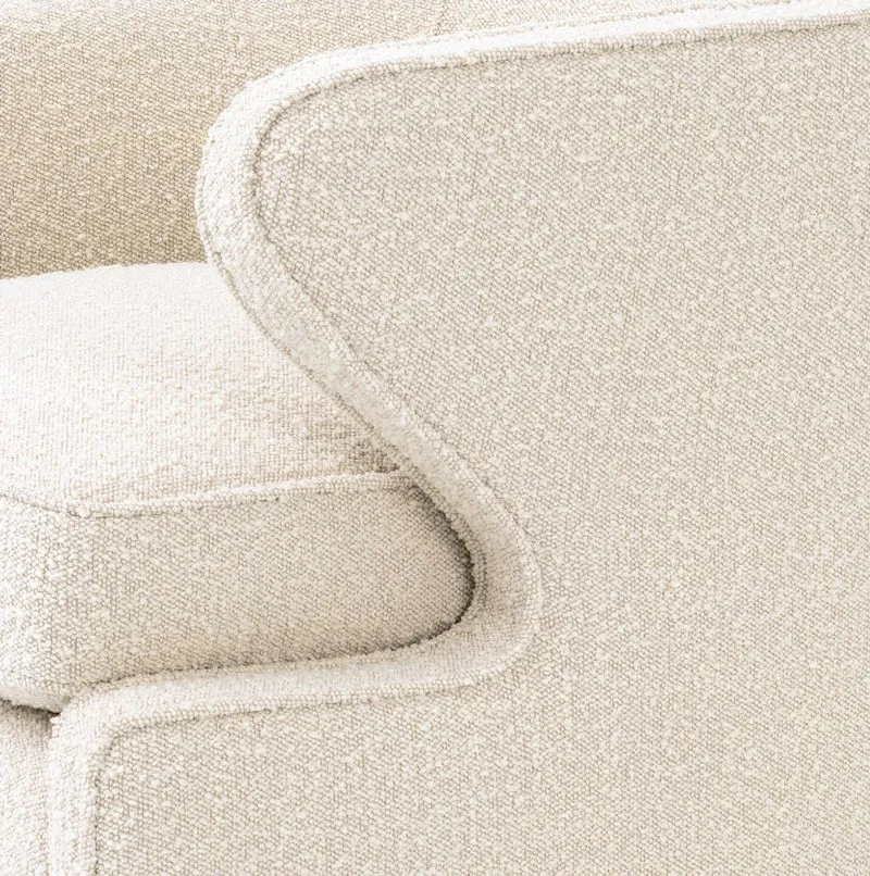 Casa Padrino Luxus Drehsessel Cremefarben 75 x 80 x H. 73 cm - Wohnzimmer Sessel - Luxus Qualität