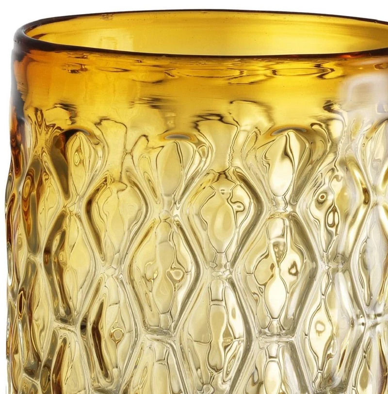 Casa Padrino Luxus Glas Kerzenleuchter Gelb Ø 20 x H. 28 cm - Hotel & Restaurant Deko Accessoires