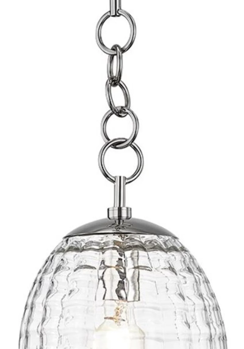 Casa Padrino Luxus Hängeleuchte Silber Ø 21,6 x H. 55,9 cm - Pendelleuchte mit eiförmigen Glas Lampenschirm - Wohnzimmer Lampe