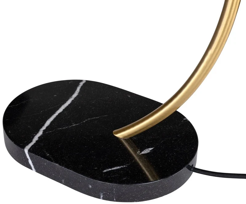 Casa Padrino Luxus Tischleuchte Messingfarben / Schwarz 41 x 41 x H. 77 cm - Schreibtischlampe - Messing Lampe mit Marmorfuß - Wohnzimmer Lampe - Büro Lampe