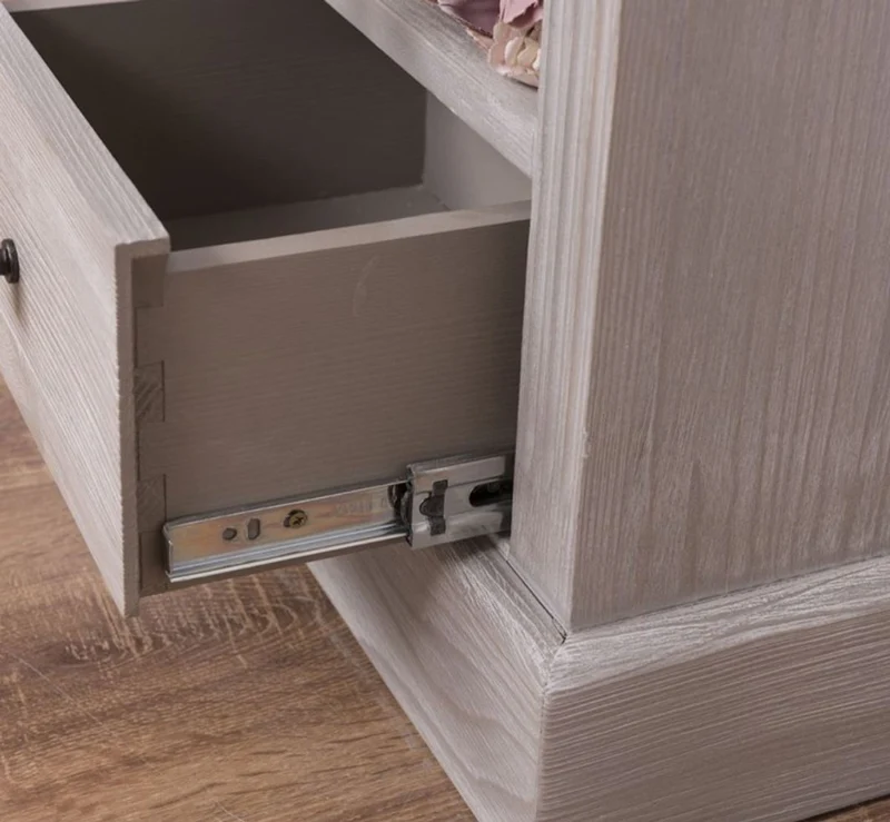 Casa Padrino Landhausstil Regalschrank Hellgrau 50 x 33 x H. 190 cm - Massivholz Schrank mit 4 Regalen und Schublade - Landhausstil Möbel