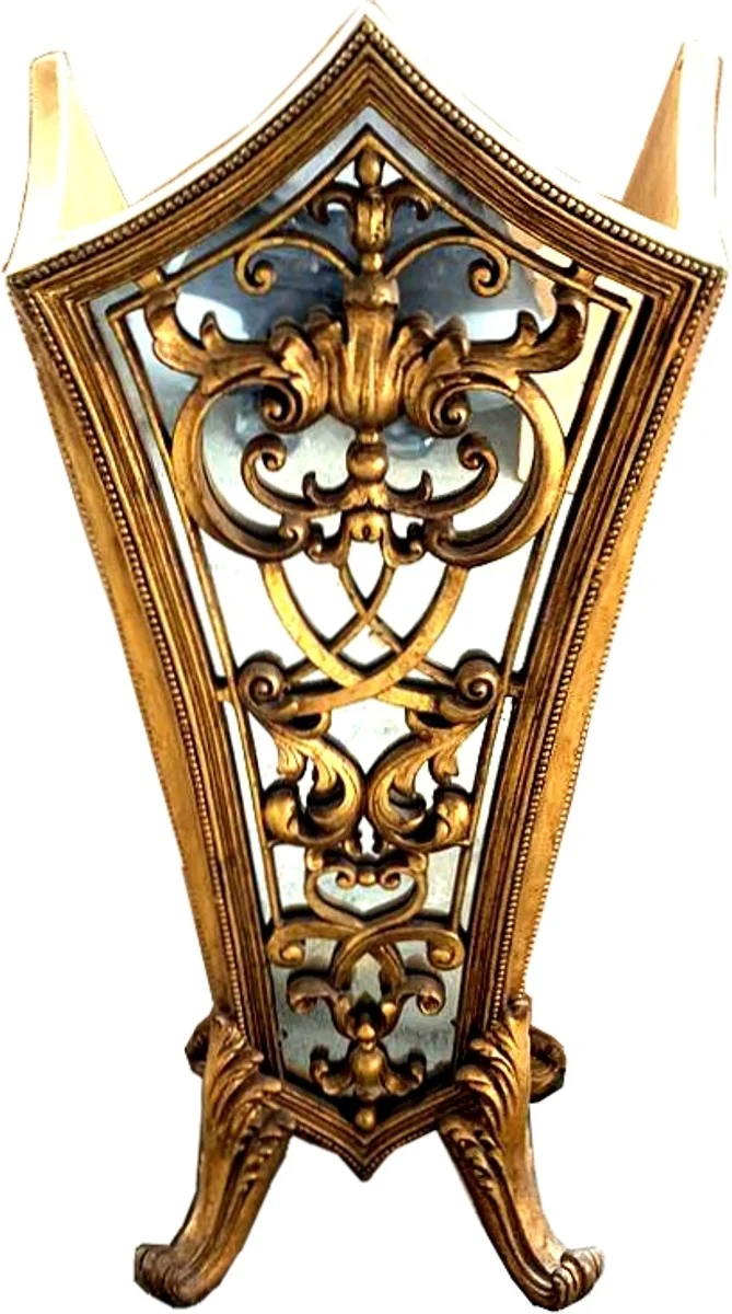 Massiver Casa Padrino Barock Luxus Schirmständer Gold mit Spiegelglas - Hotel Interior Luxus Kollektion - Limited Edition