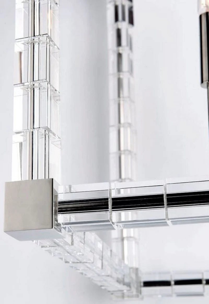 Casa Padrino Designer Deckenleuchte Silber / Antik Messing 29 x 29 x H. 36 cm - Moderne Kristallglas Deckenlampe - Luxus Lampen