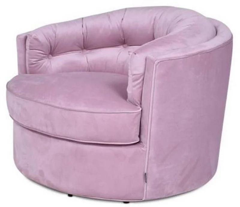 Casa Padrino Luxus Drehsessel Rosa 90 x 86 x H. 71 cm - Samt Sessel - Wohnzimmer Sessel - Wohnzimmer Möbel