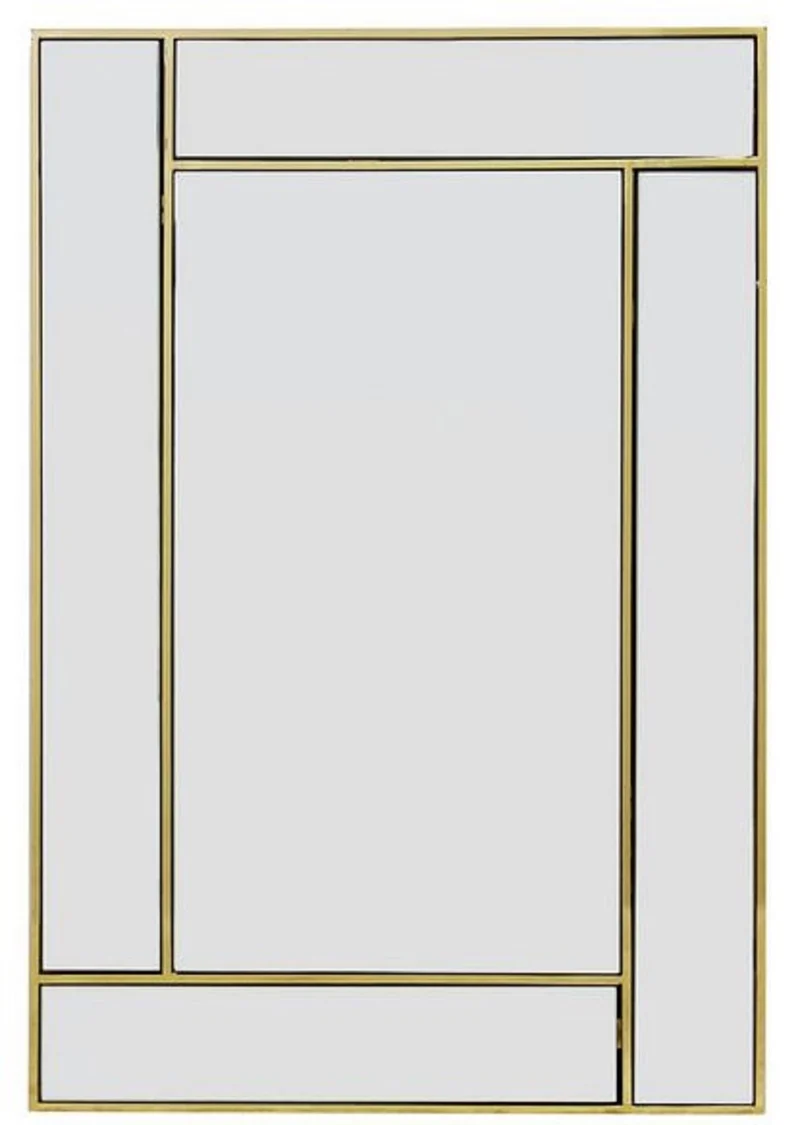 Casa Padrino Luxus Edelstahl Spiegel / Wandspiegel Gold 60 x H. 90 cm - Luxus Kollektion