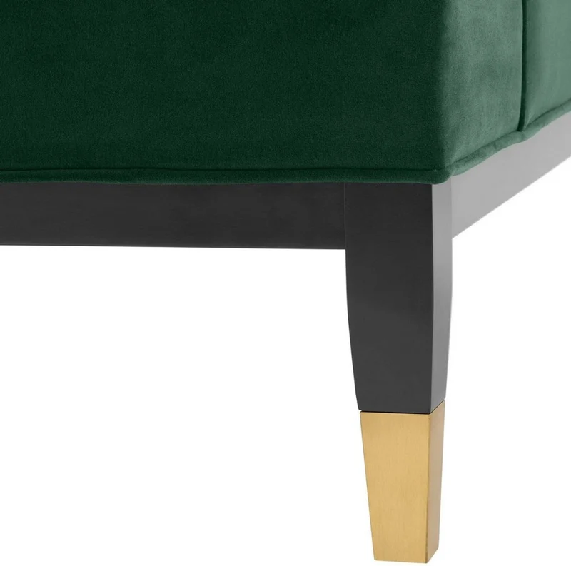 Casa Padrino Luxus Wohnzimmer Sessel Grün / Schwarz / Messingfarben 93 x 85 x H. 79 cm - Chesterfield Möbel