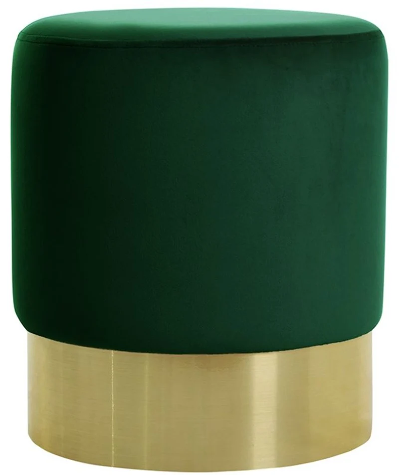 Casa Padrino Luxus Hocker Ø 40 x H. 42 cm - Verschiedene Farben - Runder Samt Sitzhocker - Luxus Kollektion
