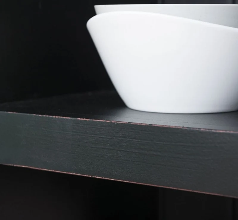Casa Padrino Landhausstil Schrank Antik Schwarz 97 x 40 x H. 210 cm - Massivholz Regalschrank mit 2 Türen und 6 Schubladen - Möbel im Landhausstil