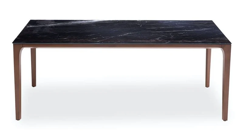 Casa Padrino Luxus Designer Esstisch mit Glasplatte in Halb Edelstein Optik - High Class Esszimmer Tisch