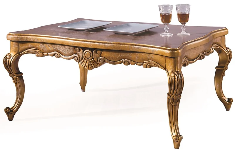Casa Padrino Luxus Barock Wohnzimmer Set Rosa / Gold - 2 Sofas & 2 Sessel & 1 Couchtisch - Wohnzimmer Möbel - Edel & Prunkvoll