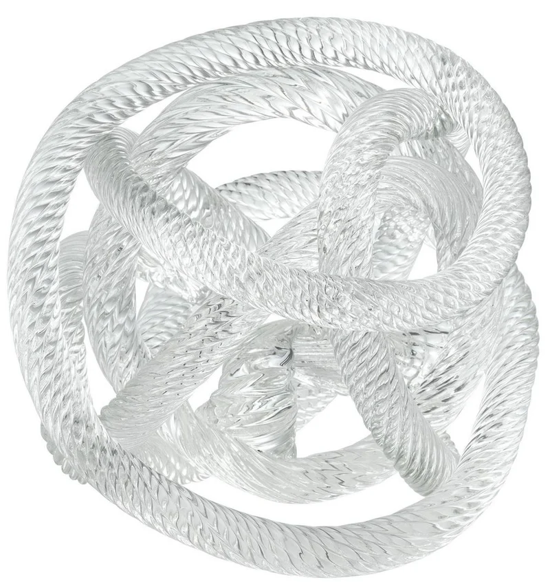 Casa Padrino Luxus Glas Schreibtisch Deko Nautisches Pier Seil 20 x 20 x H. 20 cm - Büro Deko Accessoires