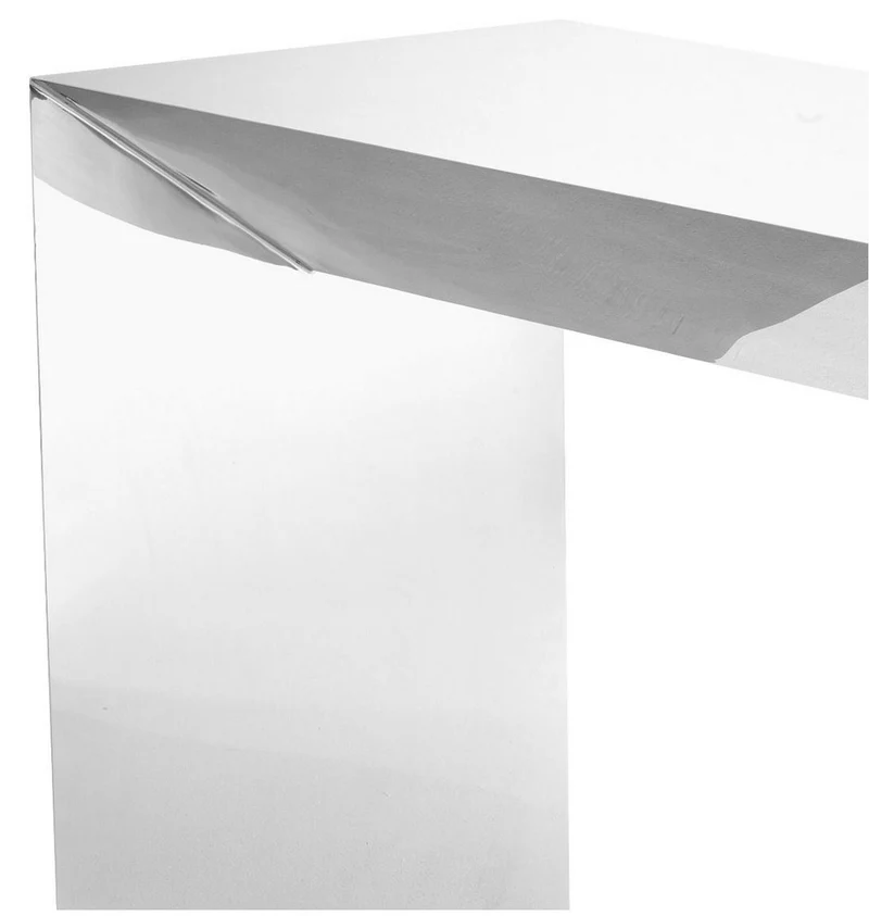 Casa Padrino Luxus Konsole Silber 155 x 45 x H. 76 cm - Edelstahl Konsolentisch - Luxus Qualität