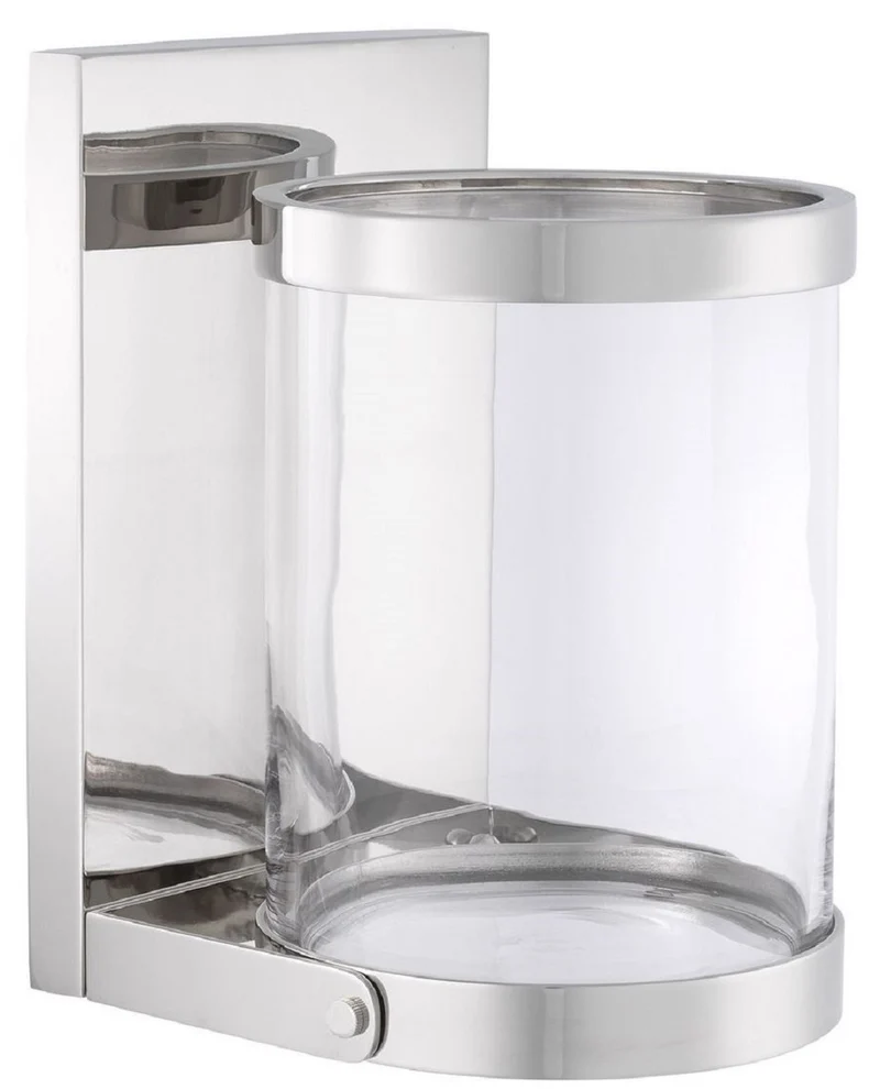 Casa Padrino Luxus Wandkerzenleuchter Silber 17,5 x 19,5 x H. 25,5 cm - Wandkerzenhalter - Deko Accessoires
