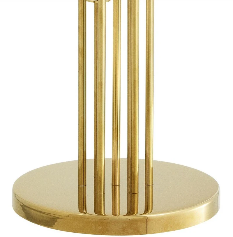 Casa Padrino Luxus Stehleuchte Gold / Schwarz Ø 48 x H. 176 cm - Designer Lampe mit Kristallglas - Luxus Wohnzimmer Lampe