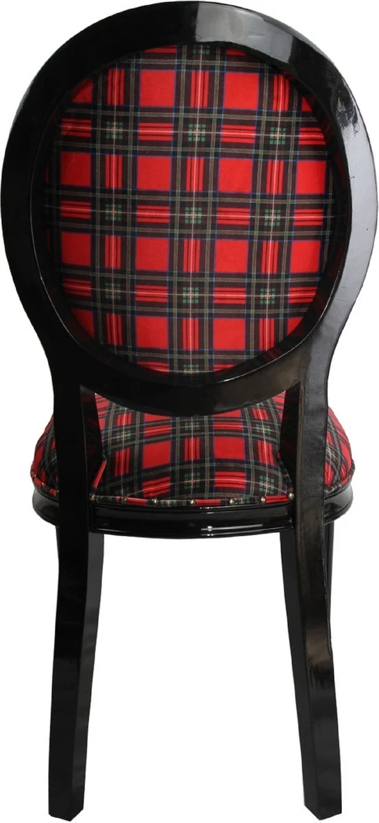 Casa Padrino Luxus Barock Esszimmer Set Schottland Mann Mehrfarbig / Schwarz 48 x 50 x H. 98 cm - 6 handgefertigte Esszimmerstühle - Barock Esszimmermöbel