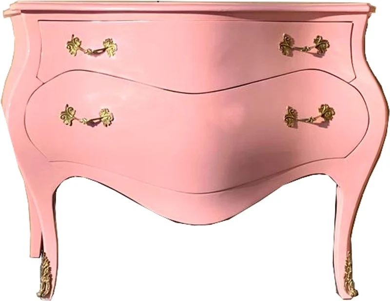 Casa Padrino Barock Kommode 120 cm Rosa / Gold - Sideboards Barockmöbel