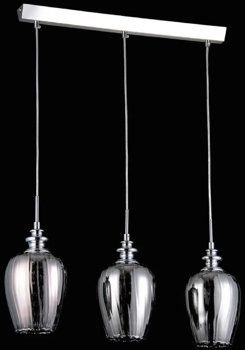 Casa Padrino 3er Hängeleuchte Silber / Grau 70 x H. 100 cm - Hängelampe mit feinsten Kristall Behängen