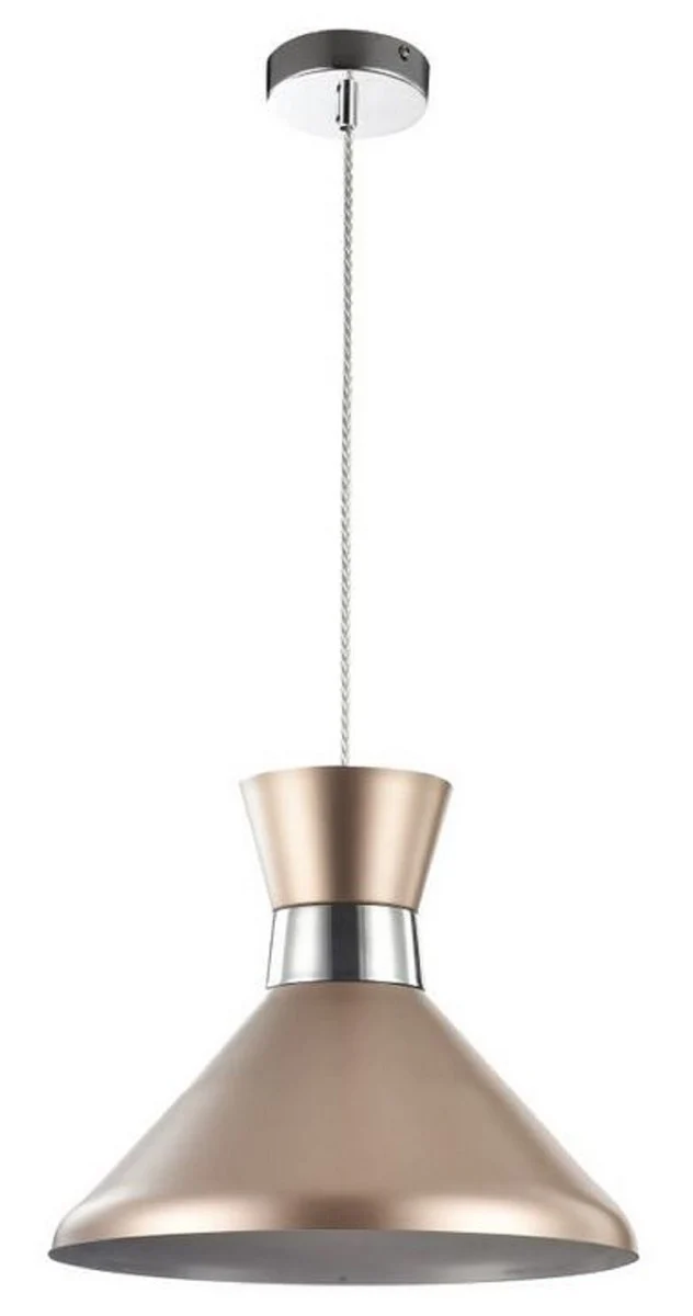 Casa Padrino Hängeleuchte Champagnerfarben / Silber Ø 33,5 cm - Höhenverstellbare Leuchte