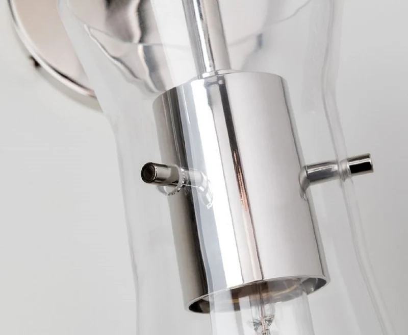 Casa Padrino Luxus Wandleuchte Silber 14 x 19,1 x H. 47 cm - Hotel & Restaurant Lampe