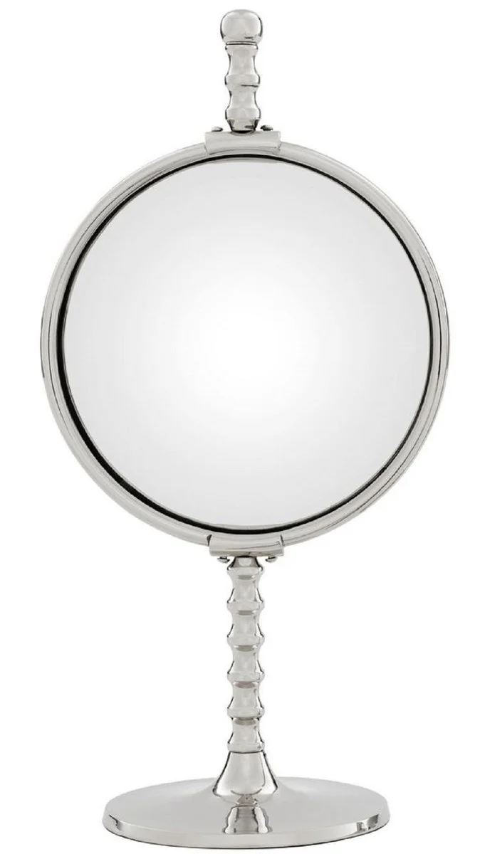 Casa Padrino Luxus Spiegel Set Silber - 2 Tischspiegel mit konvexem Spiegelglas - Deko Accessoires