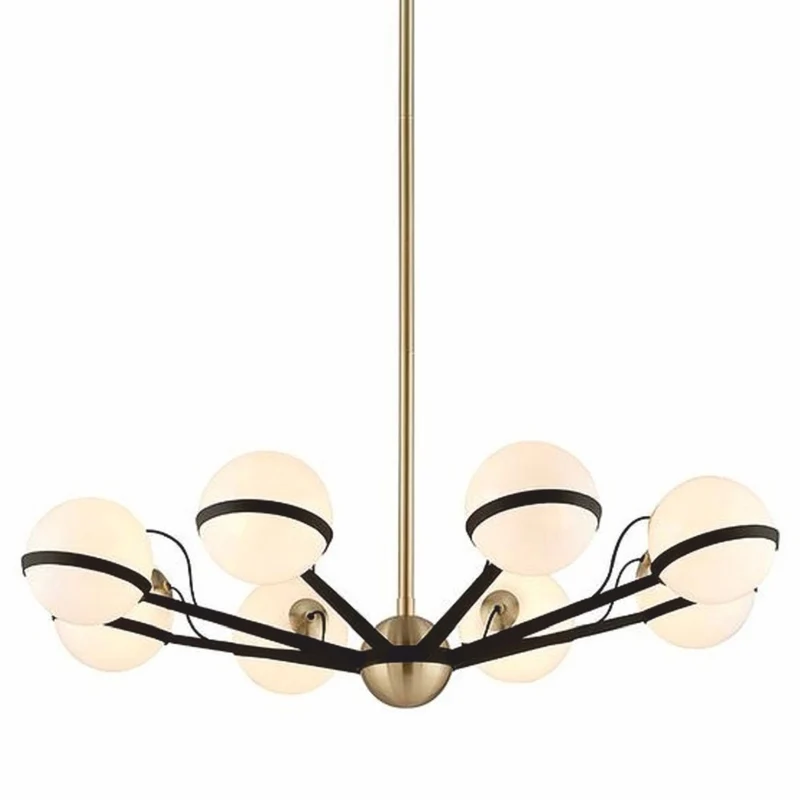 Casa Padrino Luxus LED Kronleuchter Bronze / Messing / Weiß Ø 95,9 x H. 22,9 cm - Kronleuchter mit kugelförmigen Lampenschirmen - Luxus Qualität