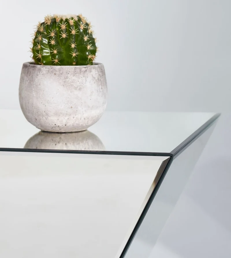 Casa Padrino Designer Spiegelglas Beistelltisch 52 x 38 x H. 60 cm - Luxus Wohnzimmermöbel