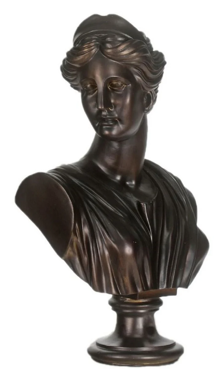 Casa Padrino Barock Damen Büste Schwarz 35 x 20 x H. 50 cm - Dekofigur im Barockstil