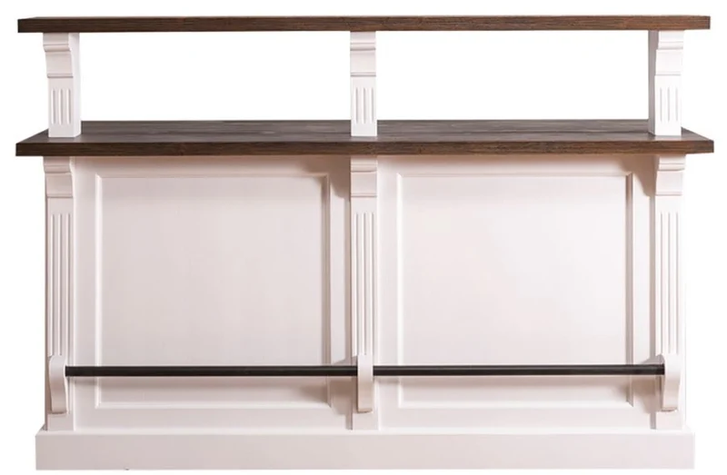 Casa Padrino Landhausstil Theke mit 3 Schubladen Weiß / Dunkelbraun 180 x 68 x H. 120 cm - Landhausstil Möbel