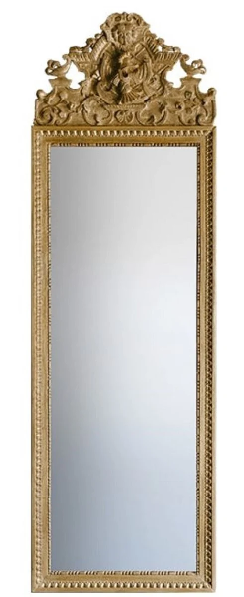 Casa Padrino Barock Spiegel Gold 58 x H. 180 cm - Prunkvoller Wandspiegel mit wunderschönen Verzierungen