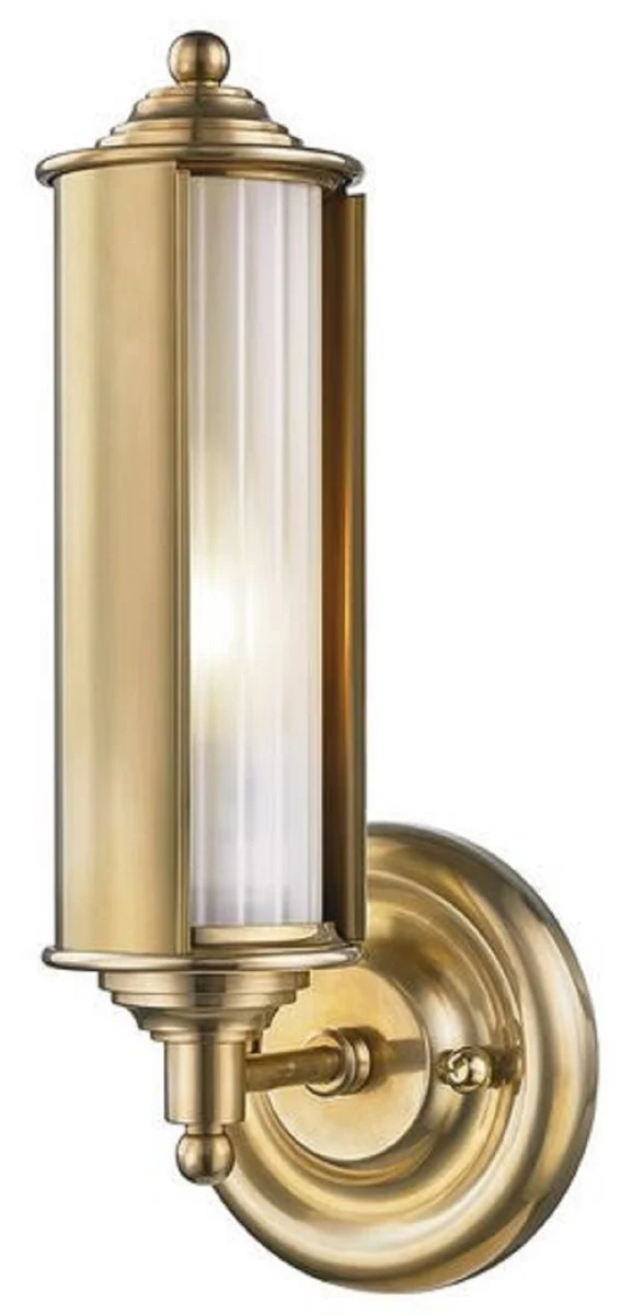 Casa Padrino Luxus Wandleuchte Antik Messing / Weiß 12,1 x 12,7 x H. 31,1 cm - Luxus Kollektion