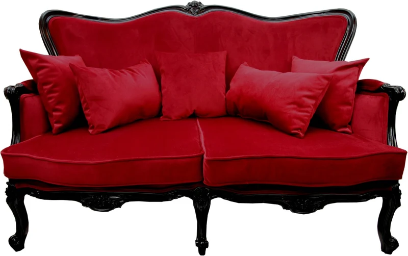 Casa Padrino Luxus Barock Sofa Bordeaux / Schwarz - Luxus Barock Möbel - Made in France - Hotel Restaurant Möbel - Luxury Collection