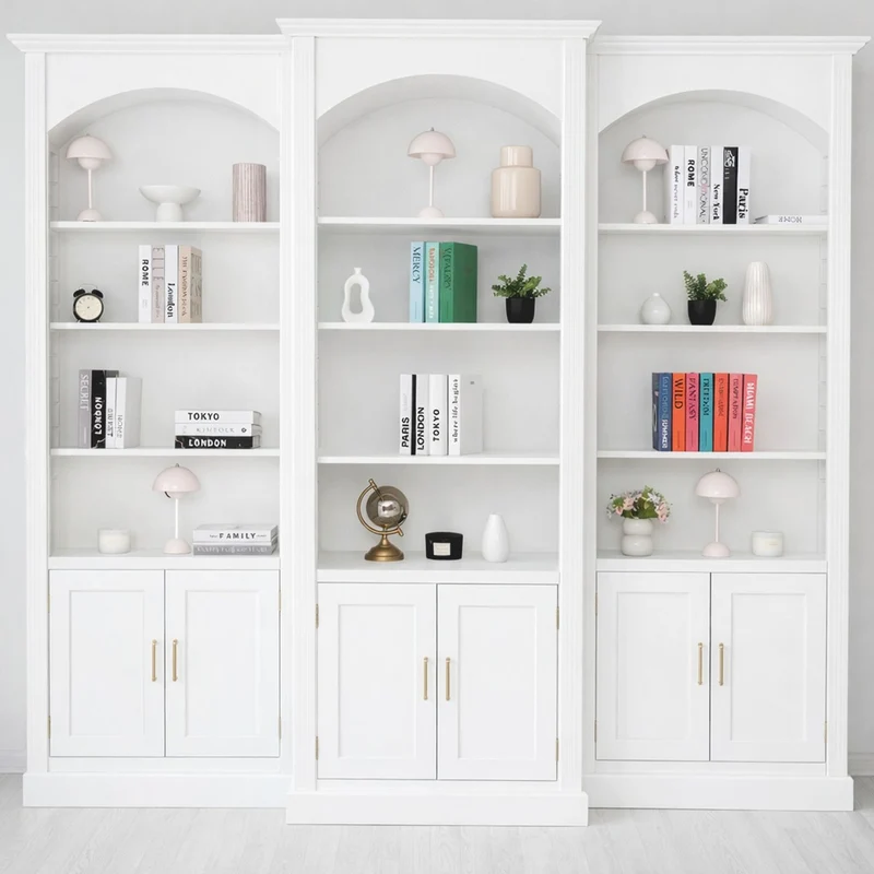 Casa Padrino Landhausstil Bücherschrank 3er Set Weiß - Landhausstil Möbel