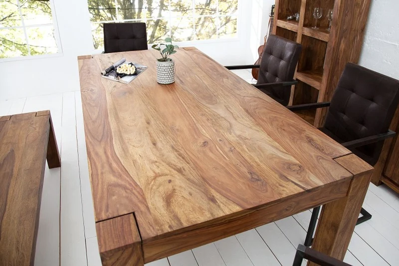 Casa Padrino Designer Esstisch 160cm Massivholz Sheesham - Restaurant Möbel - schwere Ausführung