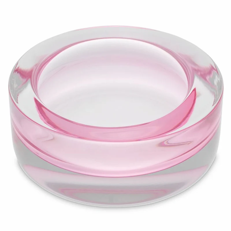 Casa Padrino Luxus Glasschale Hellrosa Ø 20 x H. 11 cm - Deko Schale aus mundgeblasenem Glas - Luxus Deko Accessoires
