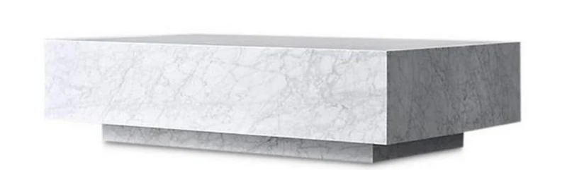 Casa Padrino Luxus Couchtisch Weiß 100 x 100 x H. 35 cm - Quadratischer Wohnzimmertisch aus Carrara Marmor - Marmortisch - Luxus Qualität