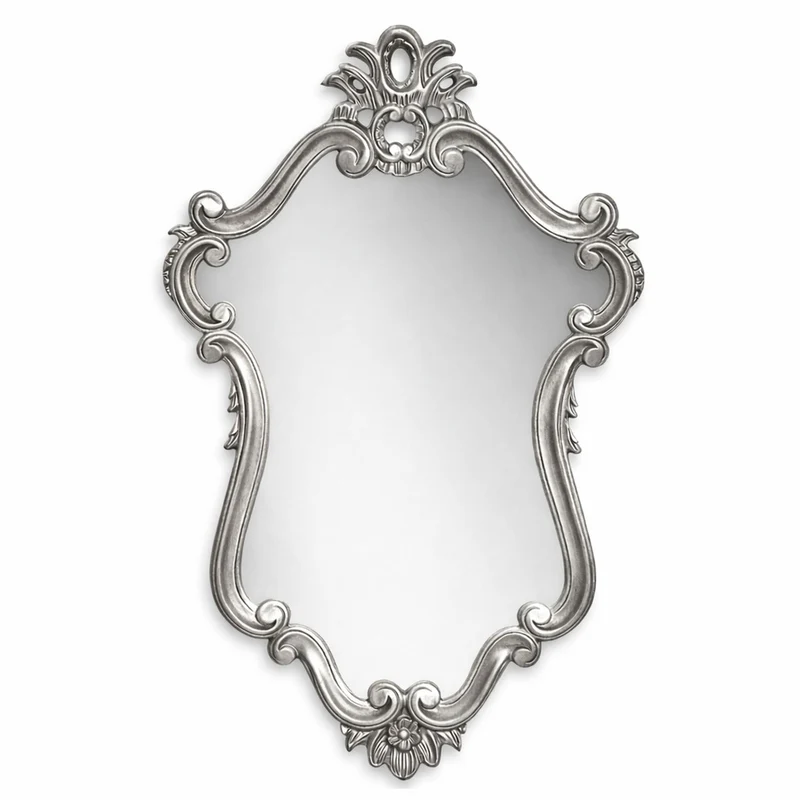 Casa Padrino Luxus Barock Spiegel Silber H. 100 cm - Barock Möbel - Made in Italy