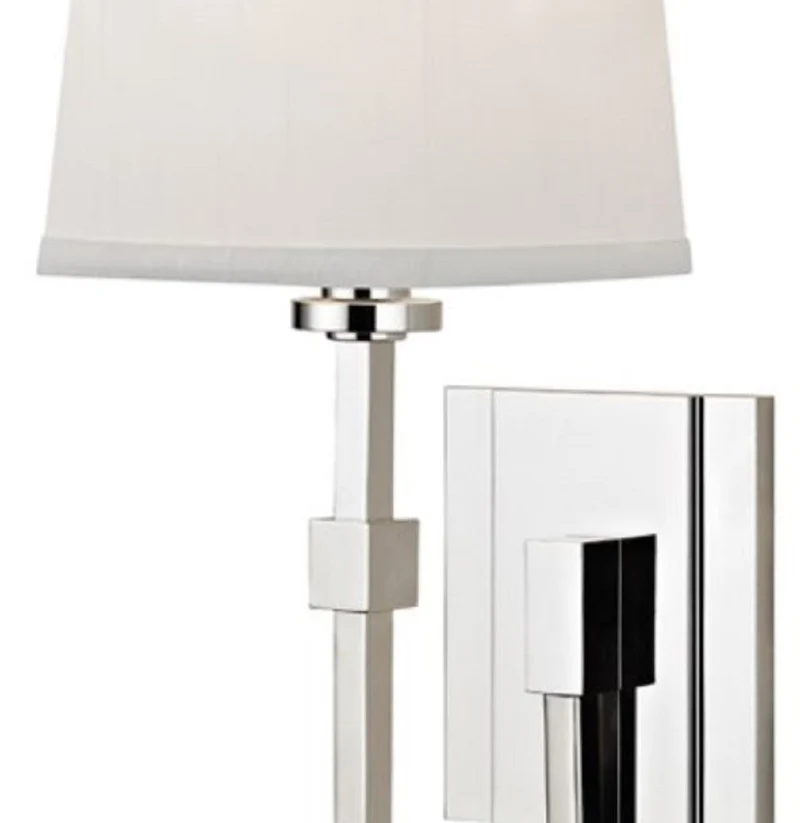 Casa Padrino Luxus Wandleuchte Silber / Weiß 13,3 x 19,1 x H. 38,7 cm - Wandlampe mit Lampenschirm