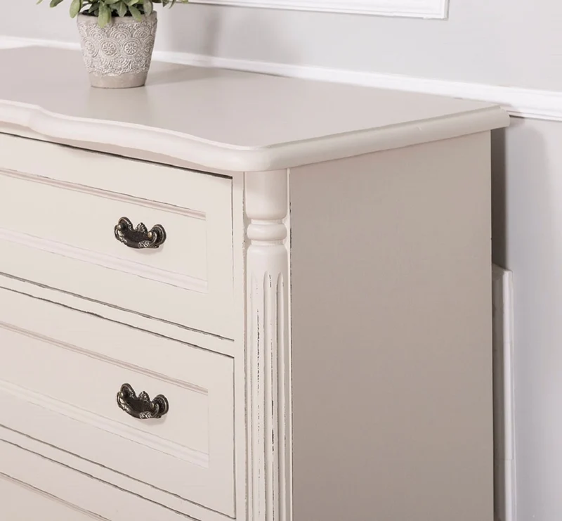 Casa Padrino Landhausstil Kommode mit 3 Schubladen Antik Hellgrau 110 x 48 x H. 89 cm - Landhausstil Möbel